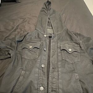 True Religion Charcoal Hooded Jacket